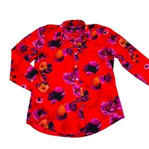 Banana Republic‎ Womens Floral Long Sleeve Button-Up Shirt XS Dillon Shirt Pink